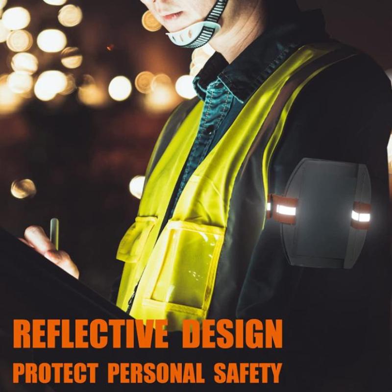 Adjustable Elastic Arm Band ID Badge Holder Reflective Plastic Wristband for Office Staff Exhibition Conference Events