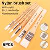 Premium Paint Brush Set with Wooden Handles - Versatile Nylon Bristles for Oil, Acrylic, Watercolor & Miniature Artwork - Includes Convenient