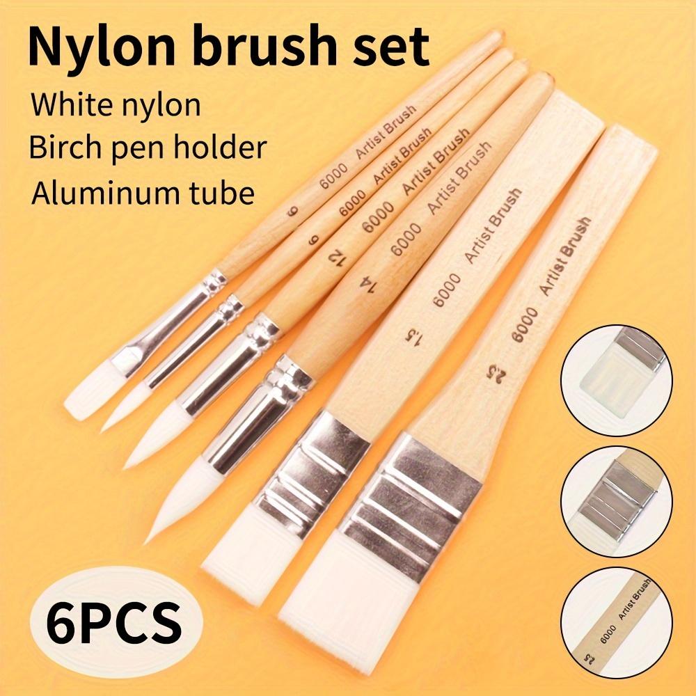 Premium Paint Brush Set with Wooden Handles - Versatile Nylon Bristles for Oil, Acrylic, Watercolor & Miniature Artwork - Includes Convenient