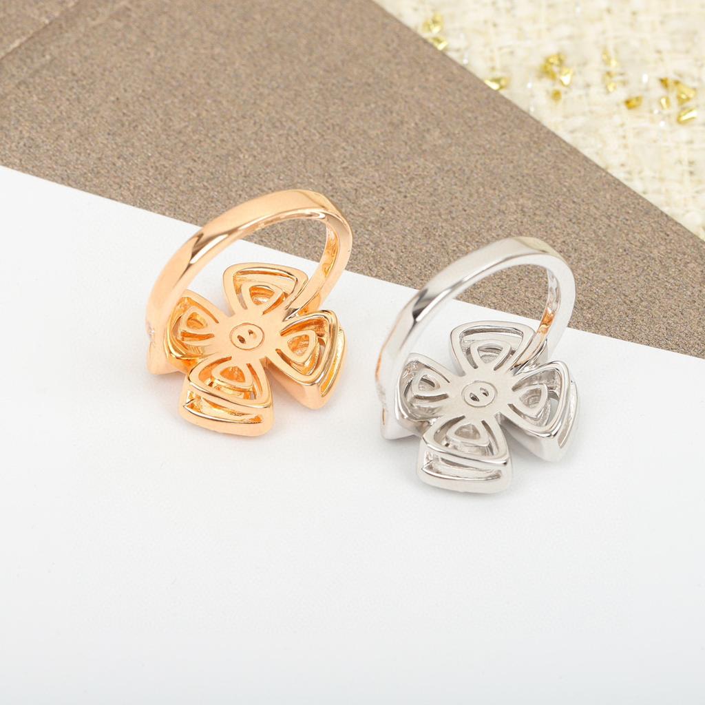 New Hot Brand Vintage Full Diamond Women's Rings Luxury Jewelry For Women Designer Rings Fashion Pure 925 Silver Flower Rings