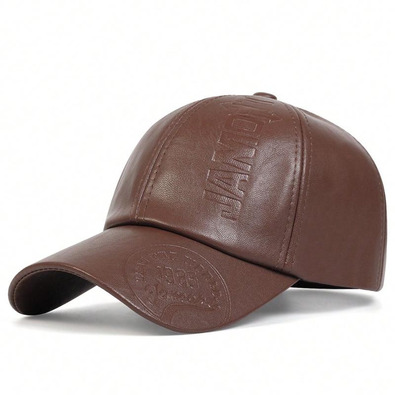 Vintage Leather Baseball Cap Men Fashion Hip Hop Sports Caps Army Military Hat British Vintage Cowhide Leather Hats Gorras