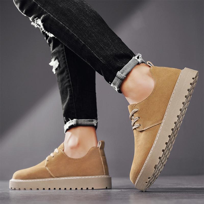 Retro Herren Freizeit Lederschuhe Rutschfest Outdoor Bequeme Sneaker Herbst Wildleder Herren Trendige Schuhe Designer Wanderschuhe Mann