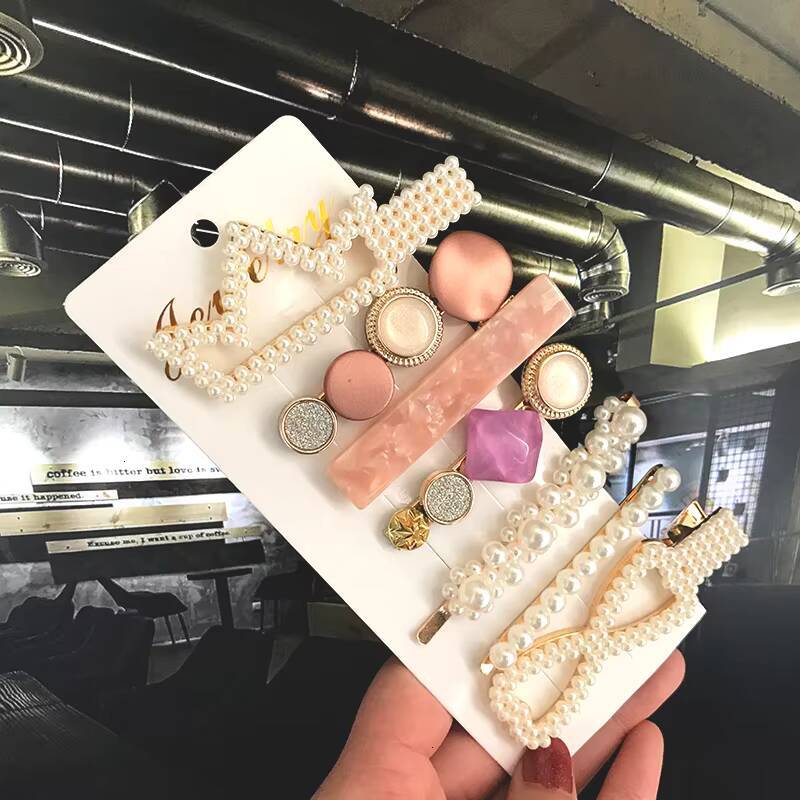 1Set Women Girls Elegant Pearls Hair Clips Sweet Headwear Hair Ornament Hairpins Barrettes Hairgrip Hair Accessories