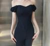 European & American Street Style Off-Shoulder Short Sleeve Bustier Top with Fishbone Corset and Padded Bandeau for Women
