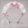 Lovely Sweet Hairband Anime Maid Cosplay Headband Lolita Ruffled Lace Headwear Handmade Satin Bowknot Hair Accessory