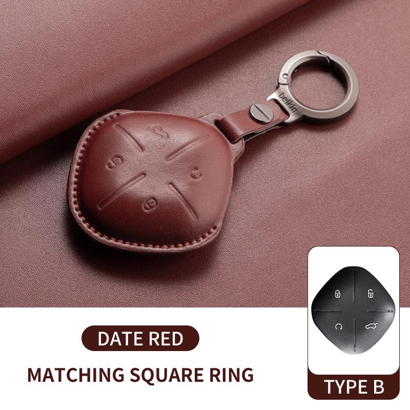 

Leather Car Key Case Cover For Chery Jetour T2 Traveler 2023 2024 DASHING X-1 Plus DTC Remote Keychain Holder Case