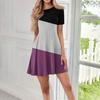 Women's Casual Fashion Round Neck Short Sleeve Print Short Dress