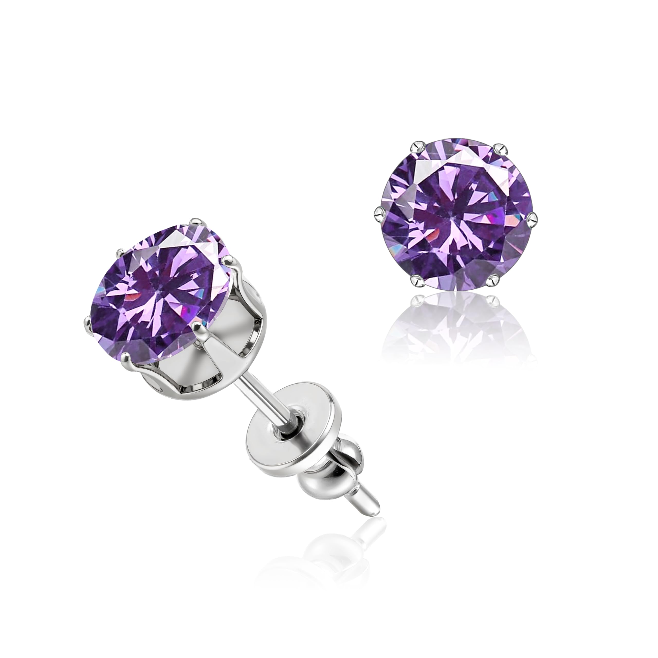 

Limerencia Pure Titanium Medical Permanent Suitable for People with Metal Allergies Earrings, Hypoallergenic, Earrings, Second, 6mm, Zircon, Wear,
