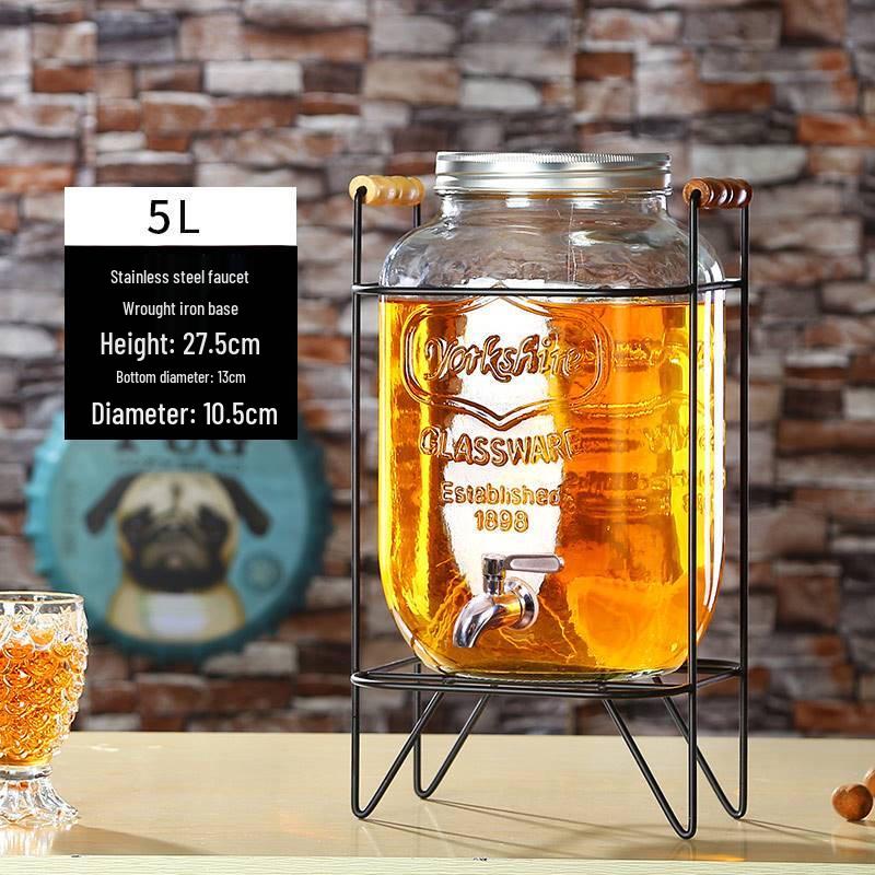 Glass Beverage Dispenser with Tap