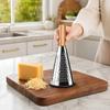 Vertical Cone Cheese Grater, Food Grade Stainless Steel Shredder for Parmesan, Wood Handle Vegetable Fruit Planer