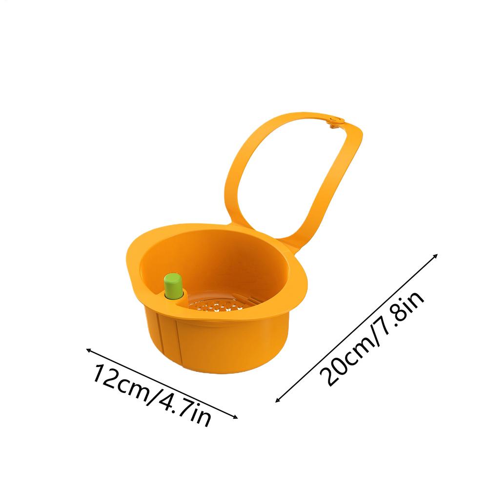 Hanging Kitchen Sink Drain Basket Sink Drain Strainer Residues Filter Basket Press Dumping Faucet-Mount Sink Strainer Basket