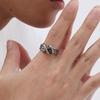Retro Woven Metal Ring for Men Boys,Irregular 3 Layers Knot Opening Ring,New Punk Jewelry Gifts