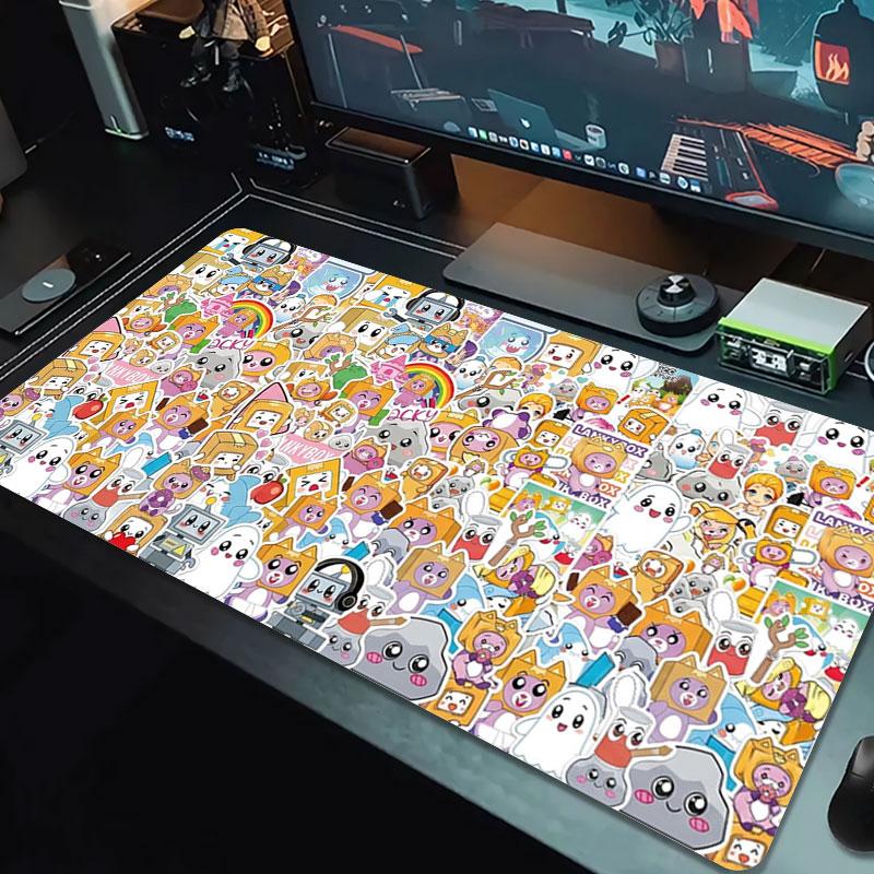 Colorful Characters Large Size Mouse Pad Large Gaming Table Cushion Nonslip Laptop Tablet Big Mousepad Xxl Mat Mini PC Playmat With Lock edge