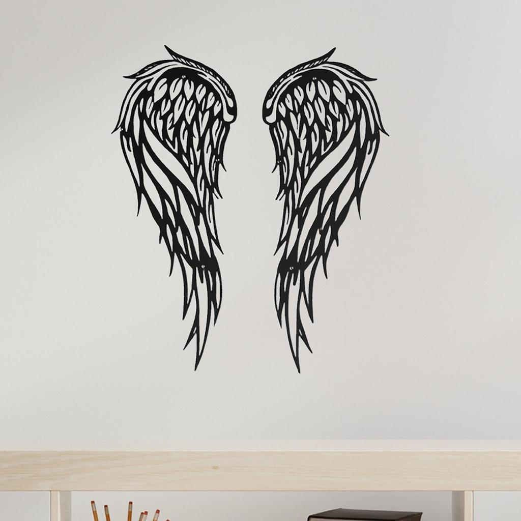 2x Angel Wing Wall Art Collection Birthday Gift Fireplace Crafts Bedroom Decoration Wall Sculpture Wall Mounted Iron Ornament