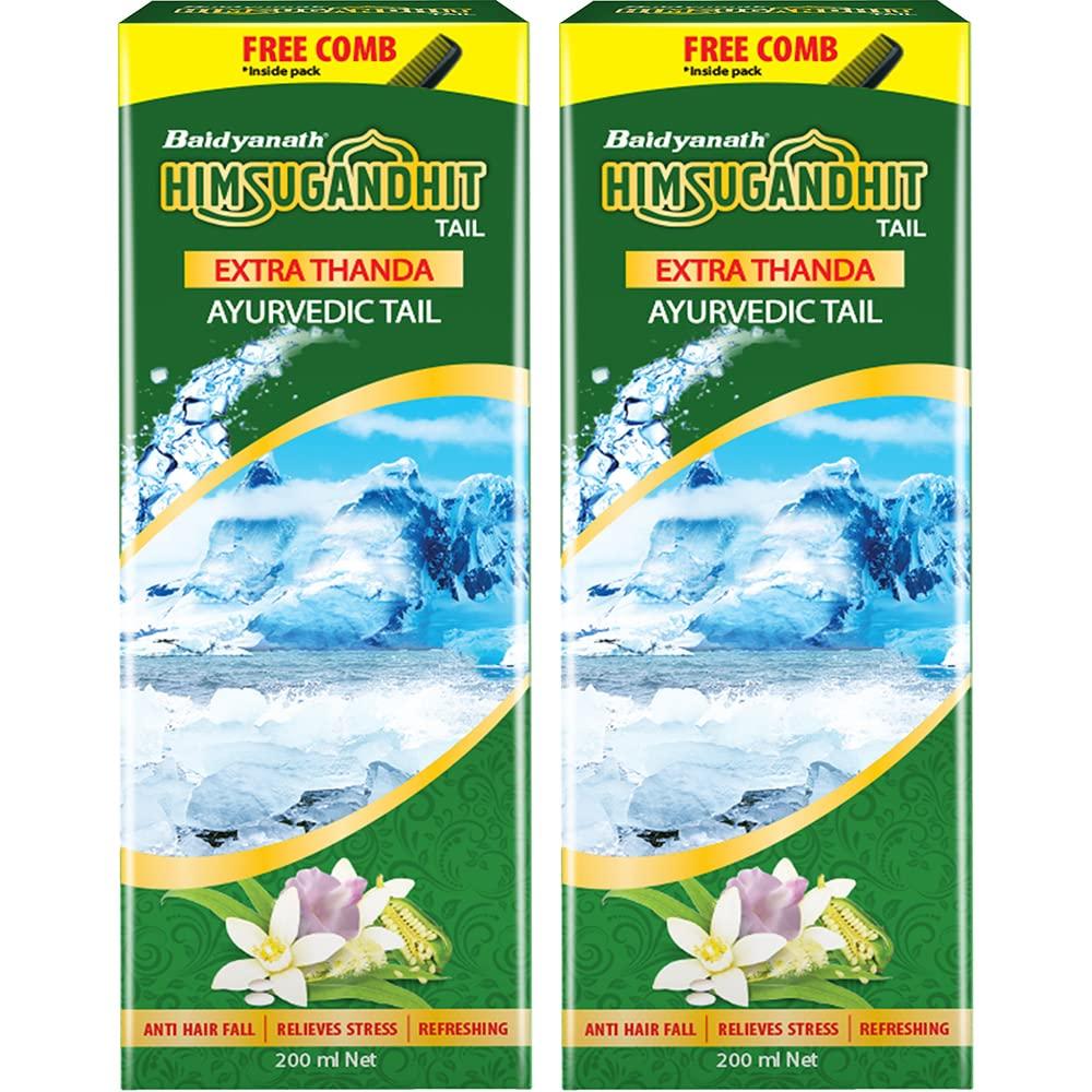 

Baidyanath Himsugandhit Tel 200 ml X Pack of 2 Cooling Ayurvedic Hair Oil for Relaxed Mind and Sleep