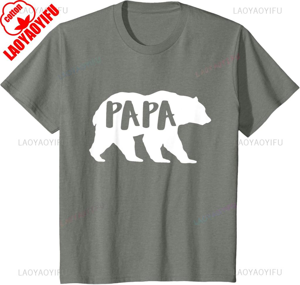 Fathersday Unisexs Fun Papa Bear For Outdoor Nature Dads TShirt Unisex Summer Cotton Printed TShirt Casual Streetwear Clothes