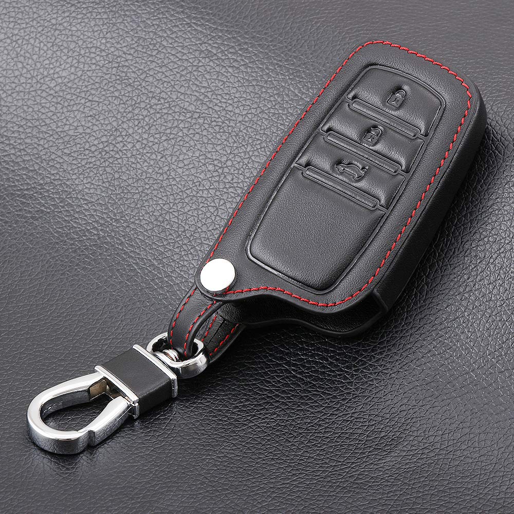 

Кожаный чехол для смарт-ключа для автомобилей Toyota Черный 3 кнопки Новый Специально разработан для предотвращения [IKT] / Harrier/Yaris Cross/Yaris/etc. царапины!