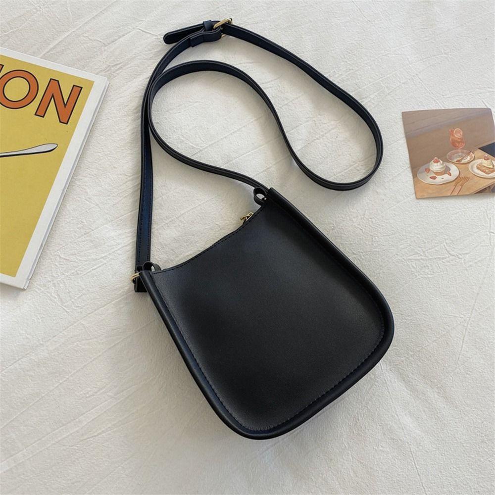White Shoulder Bag Pu Leather Crossbody Bag Simple Small Square Bag  Outdoor
