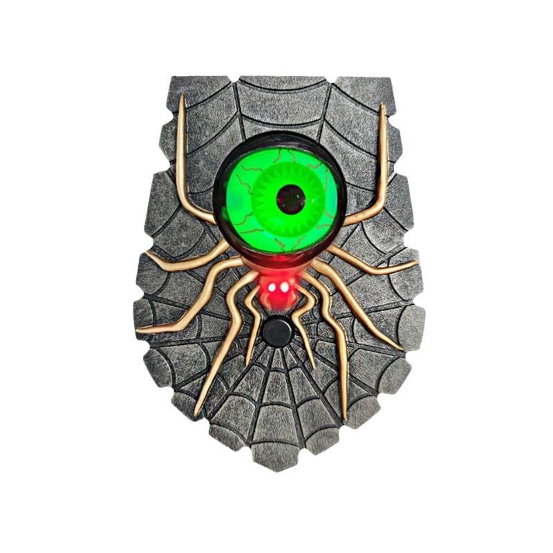 Enøyd Dørklokke Halloween Hjemmedekorasjon Edderkopp Dørklokke Med Skummel Glød/Spøkelseslyd Kreativ Skummel Edderkopp Øyekule Dørklokke