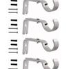 4PCS Curtain Rod Bracket Adjustable Heavy Duty Curtain Rod Wall Bracket Hooks with Installation Screws