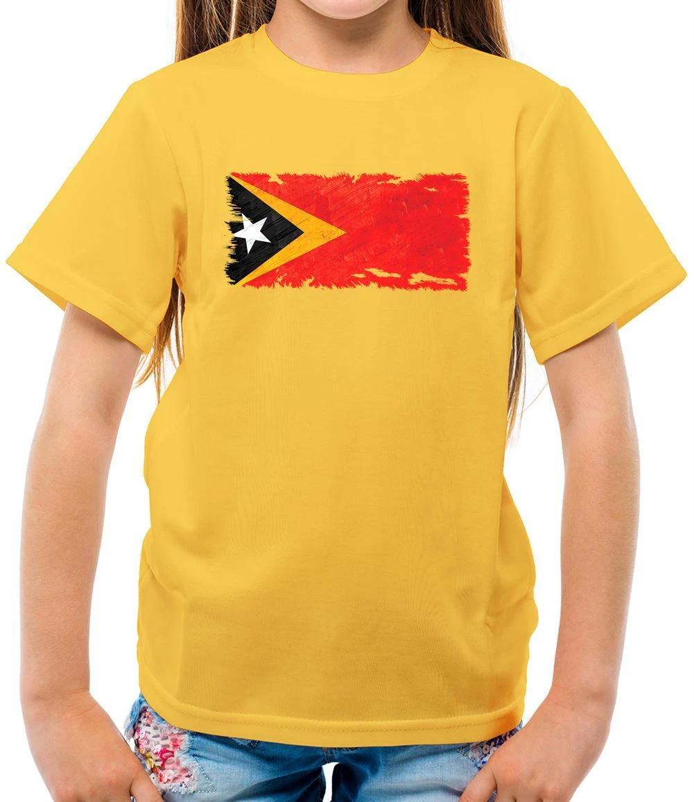 East Timor Grunge Style Flag - Kids T-Shirt - Timor-Leste Dili Asia Country 120
