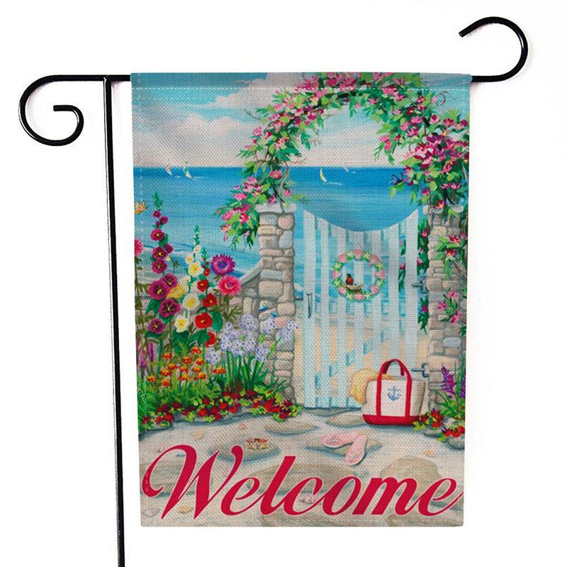 Elegant European Bee & Flower Garden Flag - Stylish Outdoor Decor