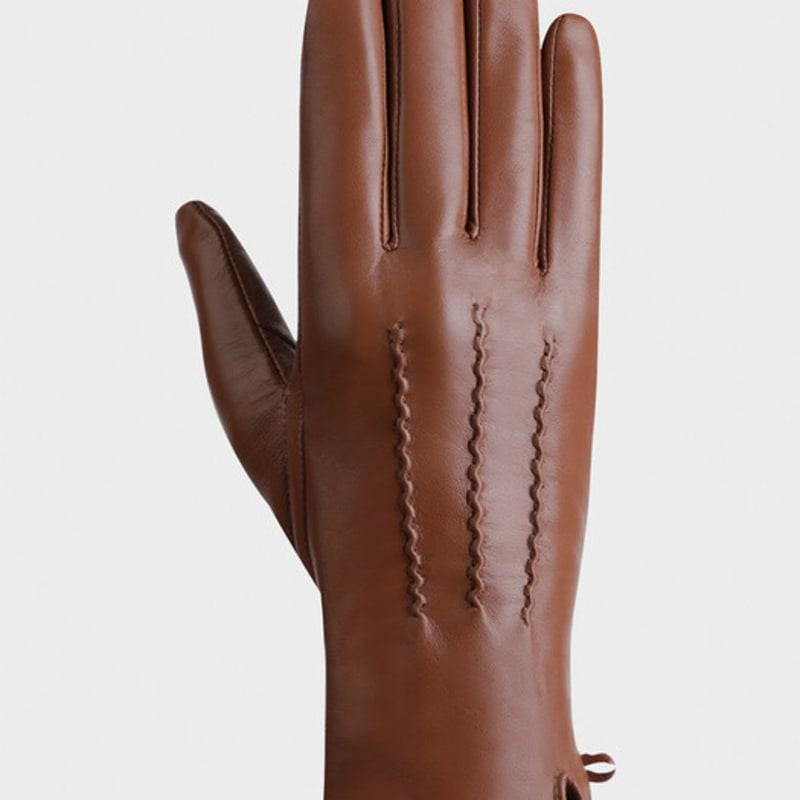 SARTOR Lambert Women's Touch Leather Gloves Long Camel