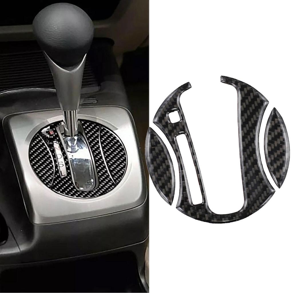 Automatic Gear Shift Panel Carbon Fiber Cover Trim For Honda Civic 8th 2006-2011