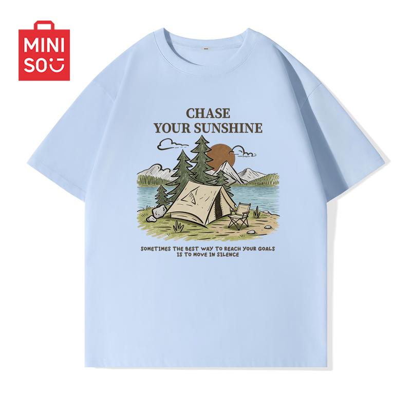 MINISO Men's Summer Loose Fit Crew Neck T-Shirt