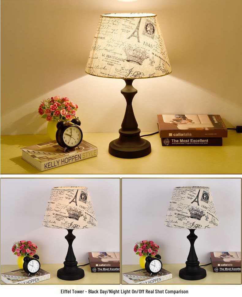 Vintage American LED Table Lamp – Retro Bedside, Office, Hotel Project, or Bedroom Use – Eye Protection & Dimmable Night Light.