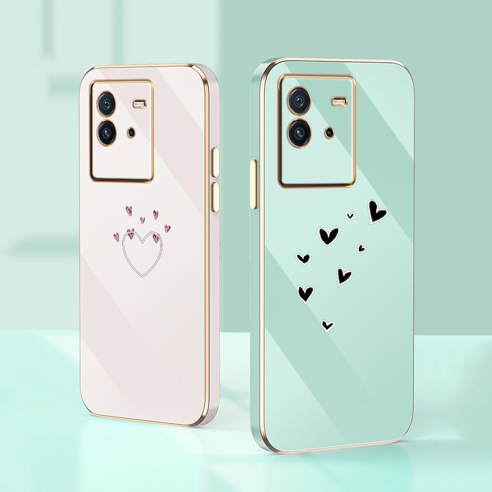 N83 Heart and Leaf Art Plating Edge Soft TPU Phone Cases for Samsung A54 A13 A14 S24 Plus S23 Ultra S20 S21 FE A55 A05 A52s Shockproof Cover