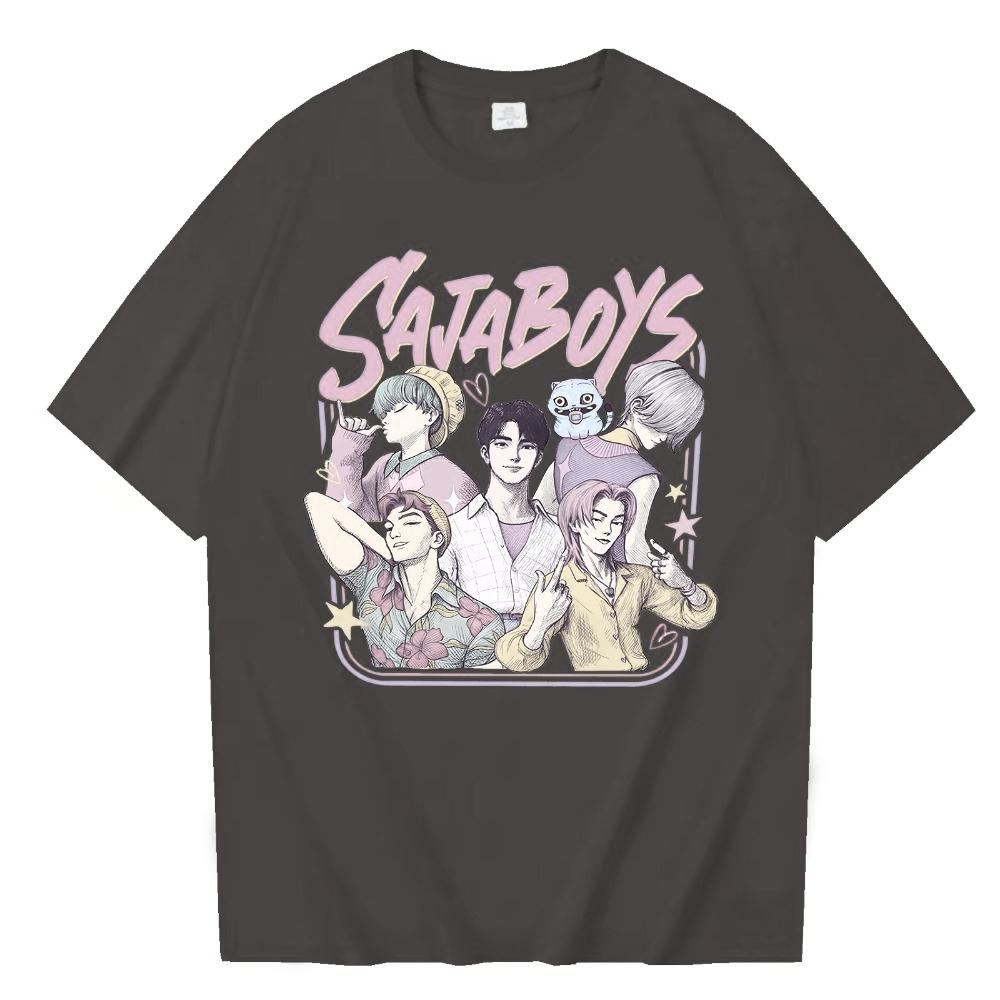 Kpop Demon Hunters Saja Boys T-Shirt - Harajuku Style O-Neck Men Women Tee Official Fan Gift & Collectible Merchandise