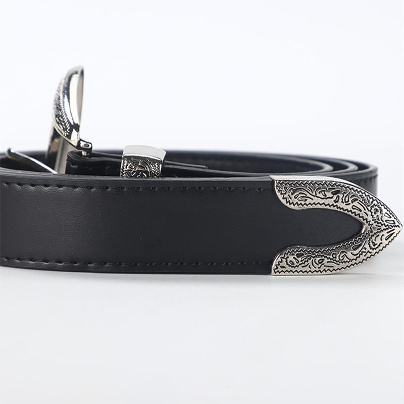 European and Black Belt for Women's Decoration, Simple and Versatile Belt, Retro and F
