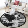Border Collie Runder Teppich, Teppich für Wohnzimmer Schlafzimmer Sofa Spielzimmer Dekoration, Rutschfeste Bodenmatte