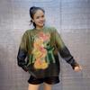 Gradient Cartoon Print Mink Fur Sweater - Women's Thick Knit Pullover for Autumn/Winter, Loose-Fit
