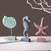 3PCS Mediterranean Starfish Conch Seahorse Statue Figurines Crafts Office Ornament Desk Accessories Home Decor