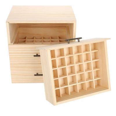 90 Slots Three Tiered Essential Oil Bottle Container Wooden Storage Case Box Organizer
