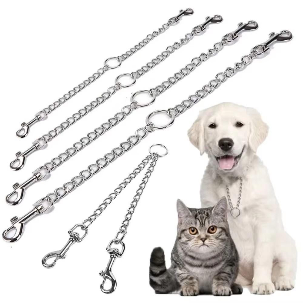 Stainless Steel 2 Way Dog Leash Wear Resistant Pet Training Lead Twin Lead for Two Dogs  Walking