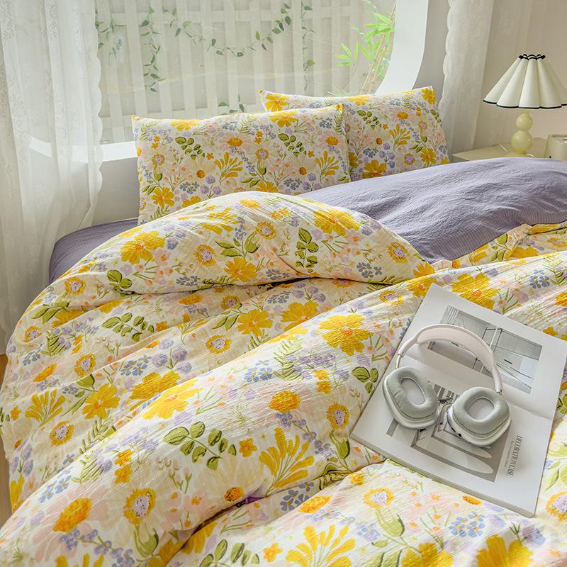 

Четыре комплекта маленького свежего постельного белья, простыни, пододеяльники, наволочки, приятные к коже и дышащие 0.9m bed