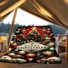 1pc Christmas ornaments Outdoor Flannel Blanket Soft All Season Polyester Throw , Perfect for Picnics & Travel , Picnic Accessory