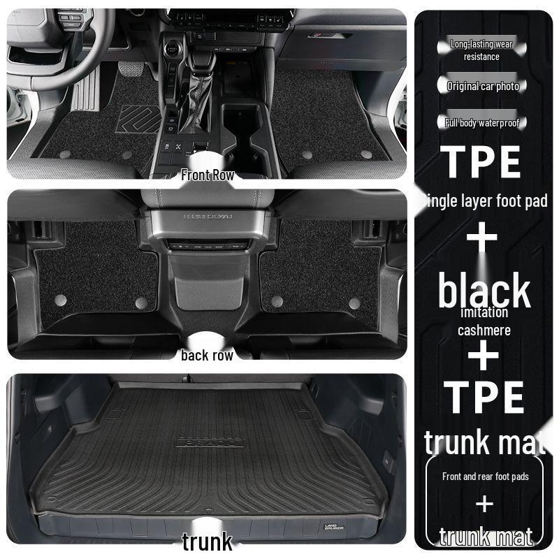 Toyota Prado TPE Floor Mats (2010-2025 Models) - Full Coverage, Car Interior Accessories