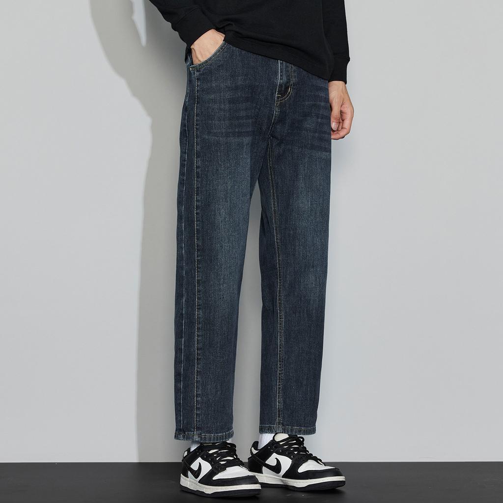 Autumn new loose straight comfortable soft jeans trend versatile fashionable denim trousers