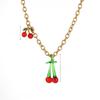 Stainless Steel Fruit Necklace For Women Summer Fashion Jewelry With Resin Pendant