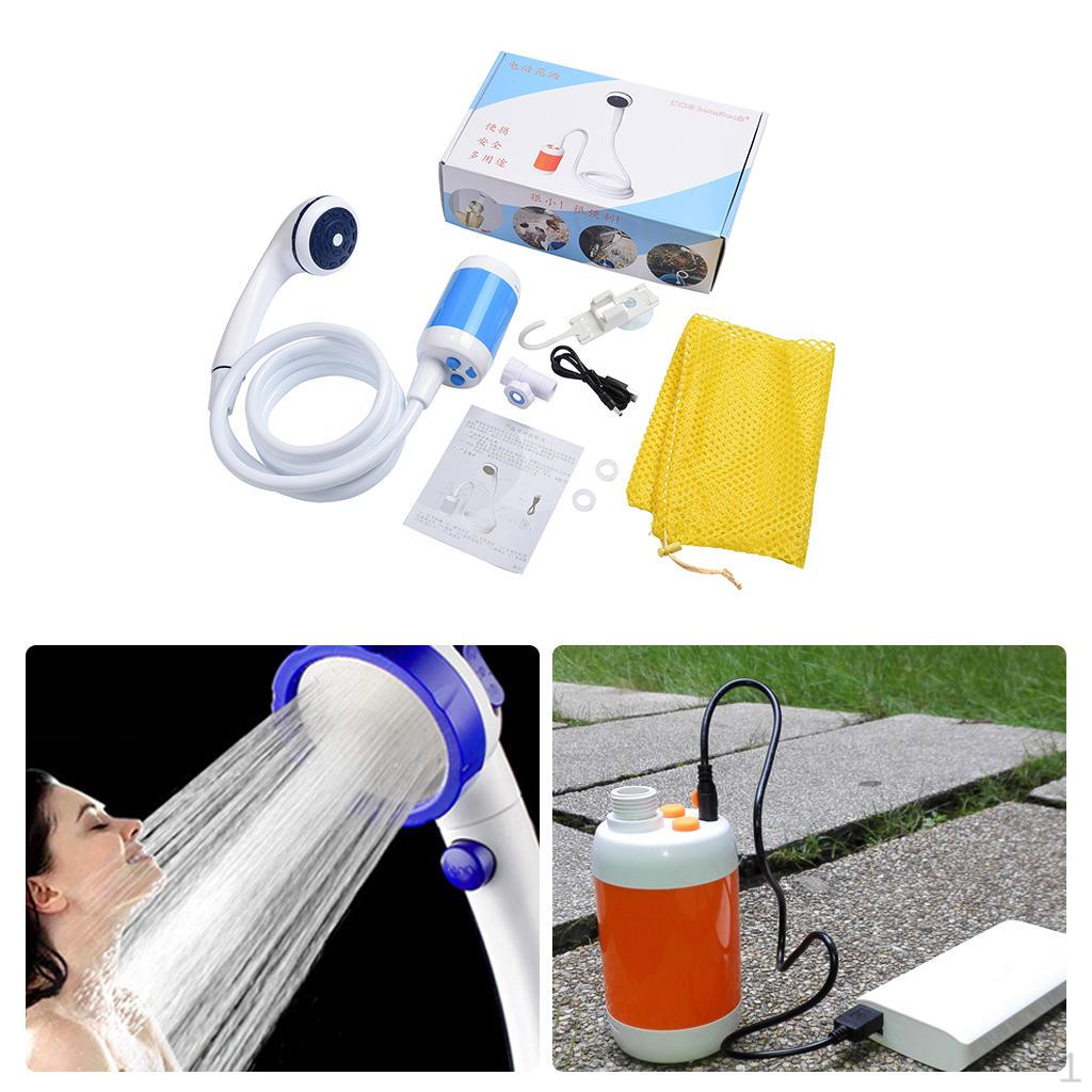 

Camping Shower Compact Handheld Outdoor Head Hiking Backpacking небесно-голубой