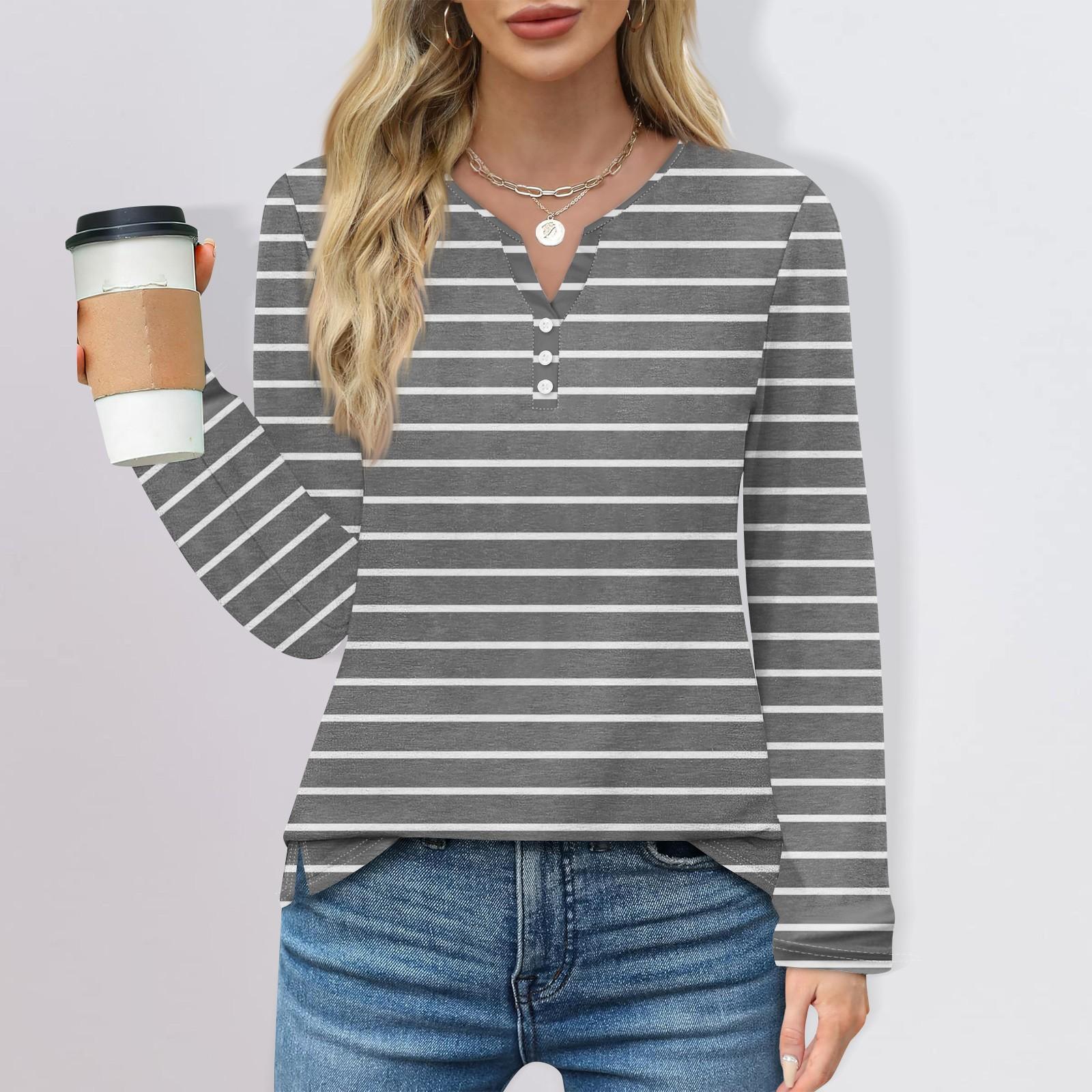 

Жен. Футболка Футболка Пуговицы Цветочный принт Длинный рукав Повседневные Выходные Мода Классический Классический V-образный вырез Обычный Топ L