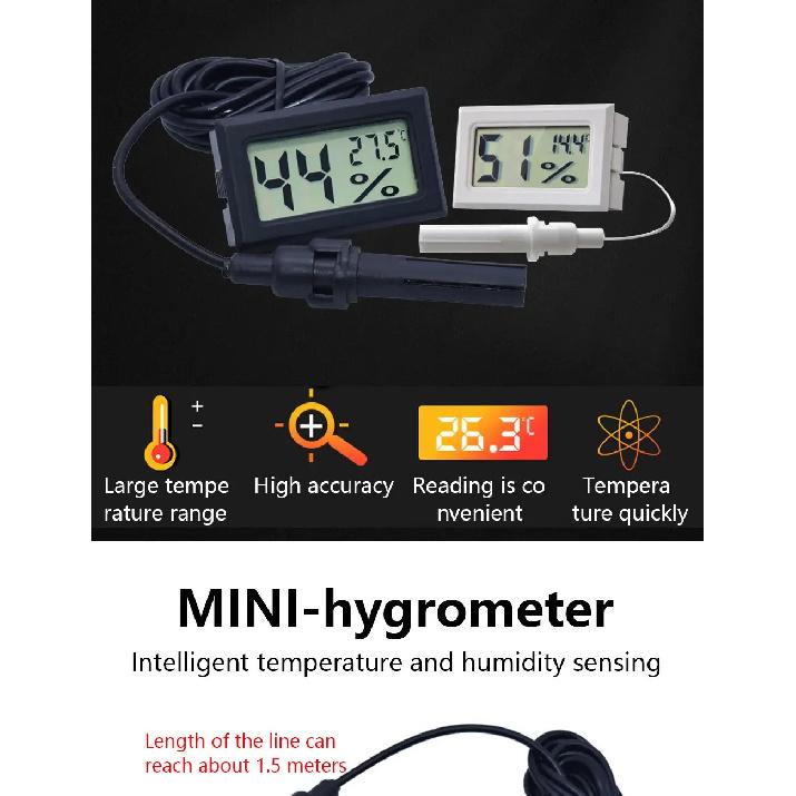 Mini Convenient Digital LCD Thermometer Sensor Hygrometer Gauge Refrigerator Aquarium Monitoring Display Humidity Detector