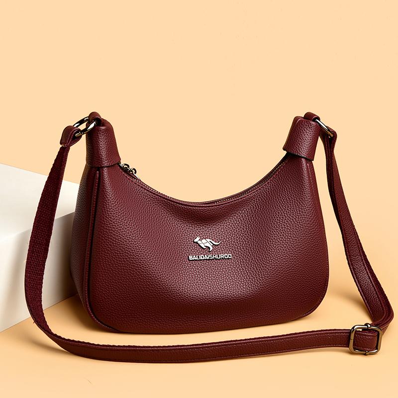 Fashionable Women's Crossbody Bag, Casual Retro Shoulder Bag, Soft Leather Texture, Women's Fashionable Simplicity, European Trend Retro