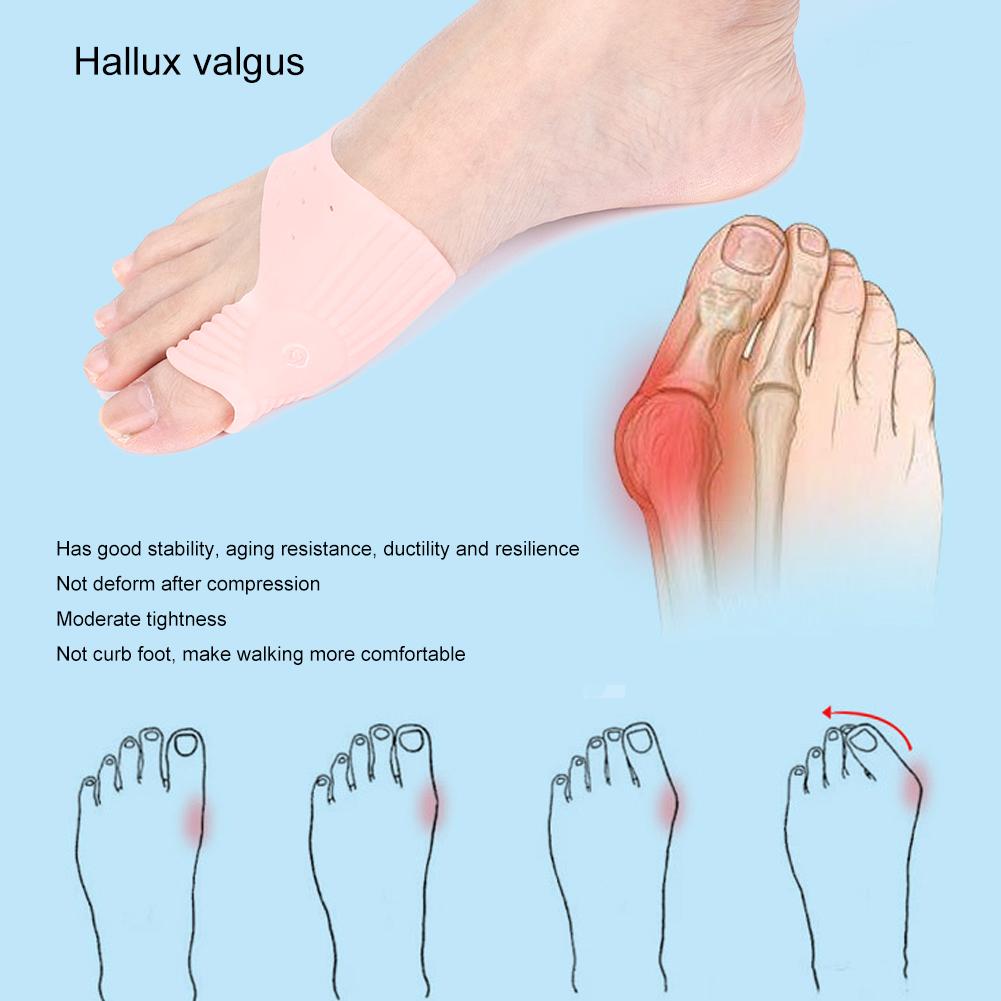 2 Pairs Bunion Hallux Valgus Corrector Elastic Breathable Toe Separator Correction ToolSkin Color