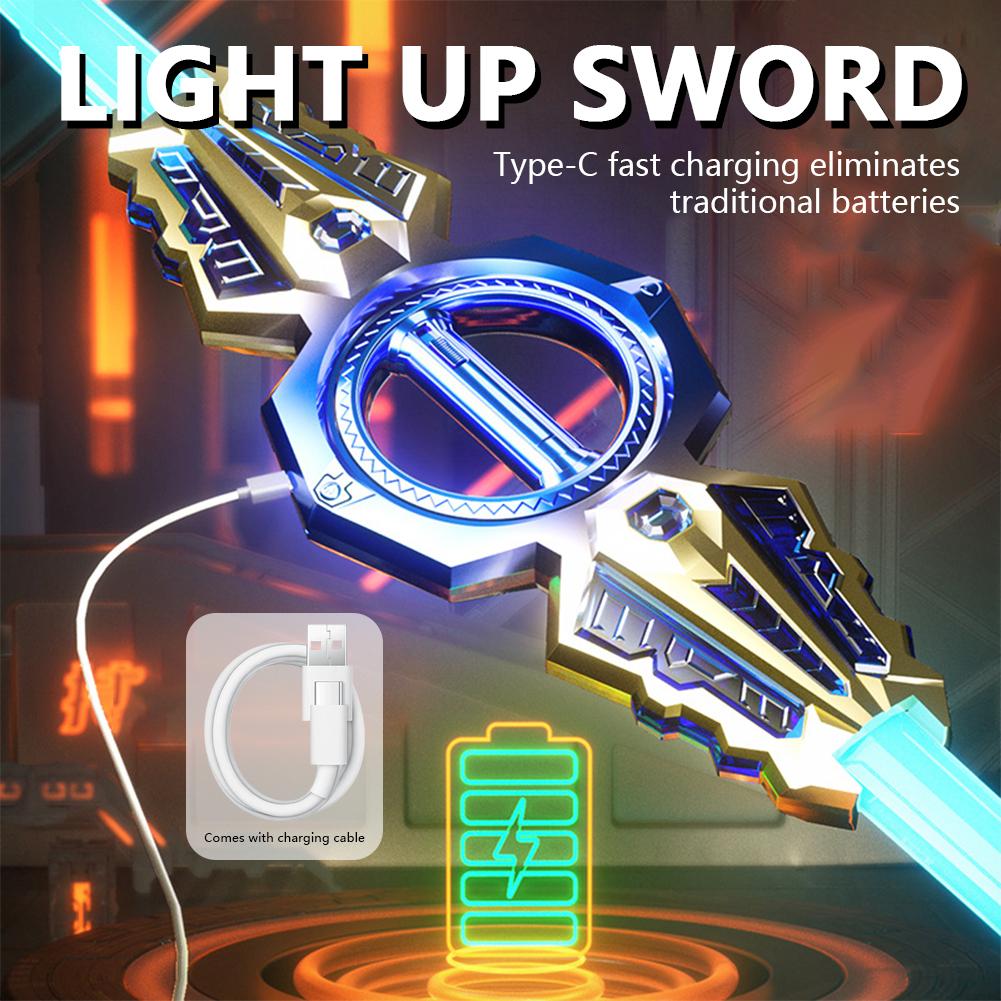 Flame Double-Edged Rotating Lightsaber Super Cool Gift Toy With Vibrant Multi-Colored Lightscool Sound Effects Boy Gift Toy