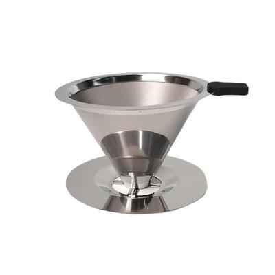 Hand Brewed Coffee Filter 304 Stainless Steel Coffee Pot Filter-Free Paper Filter Drip Funnel Double-Layer Tea Filter